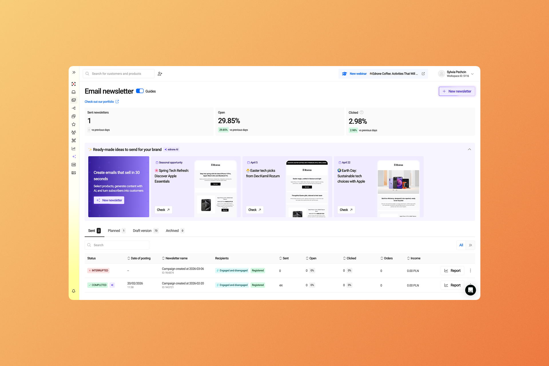 edrone AI email generator