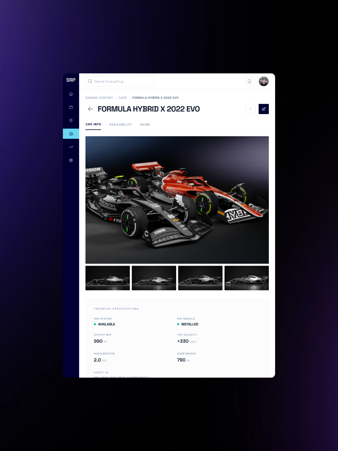 Racing Unleashed iPad interface