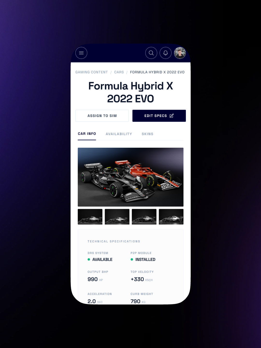 Racing Unleashed iPhone interface