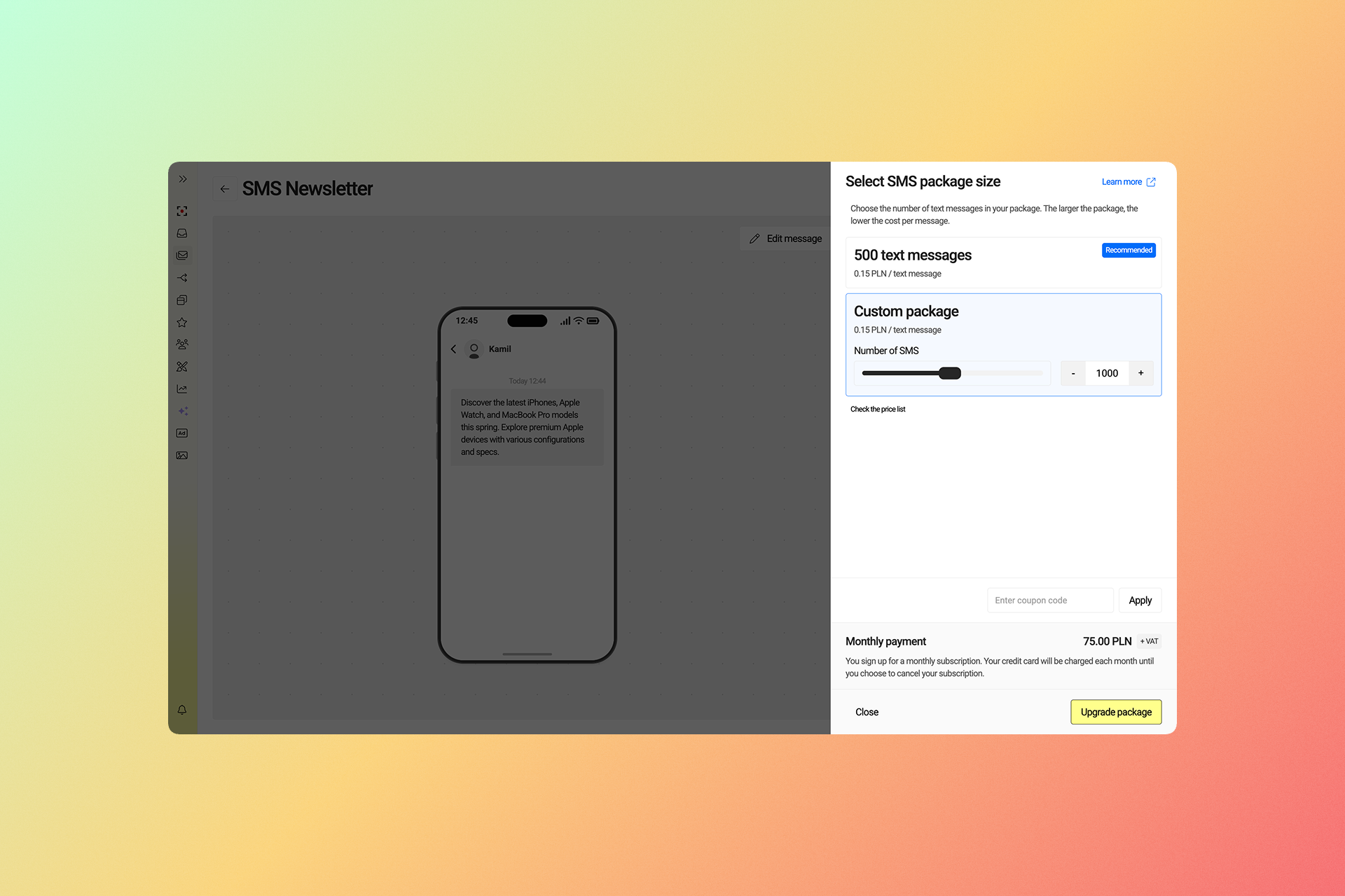 SMS & WhatsApp design detail